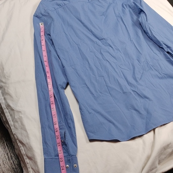 Armani Exchange men's large sized long sleeved snapped shirt - Picture 10 of 14